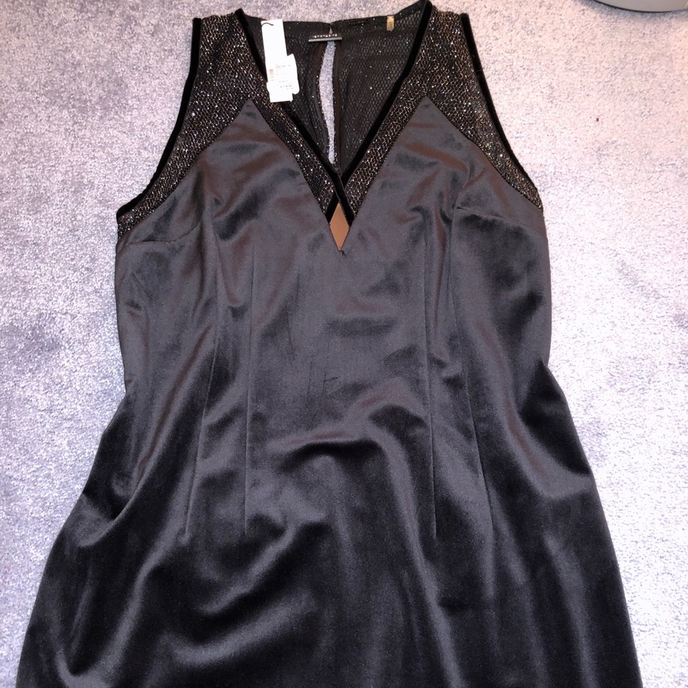 Dark grey velvet dress